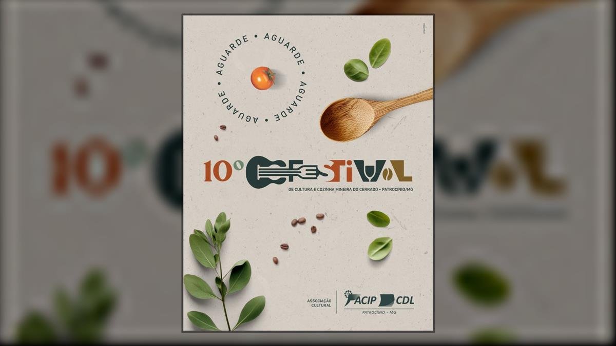 Arte oficial da 10ª edição do Festival do Cerrado 2026, evento de gastronomia e cultura em Patrocínio