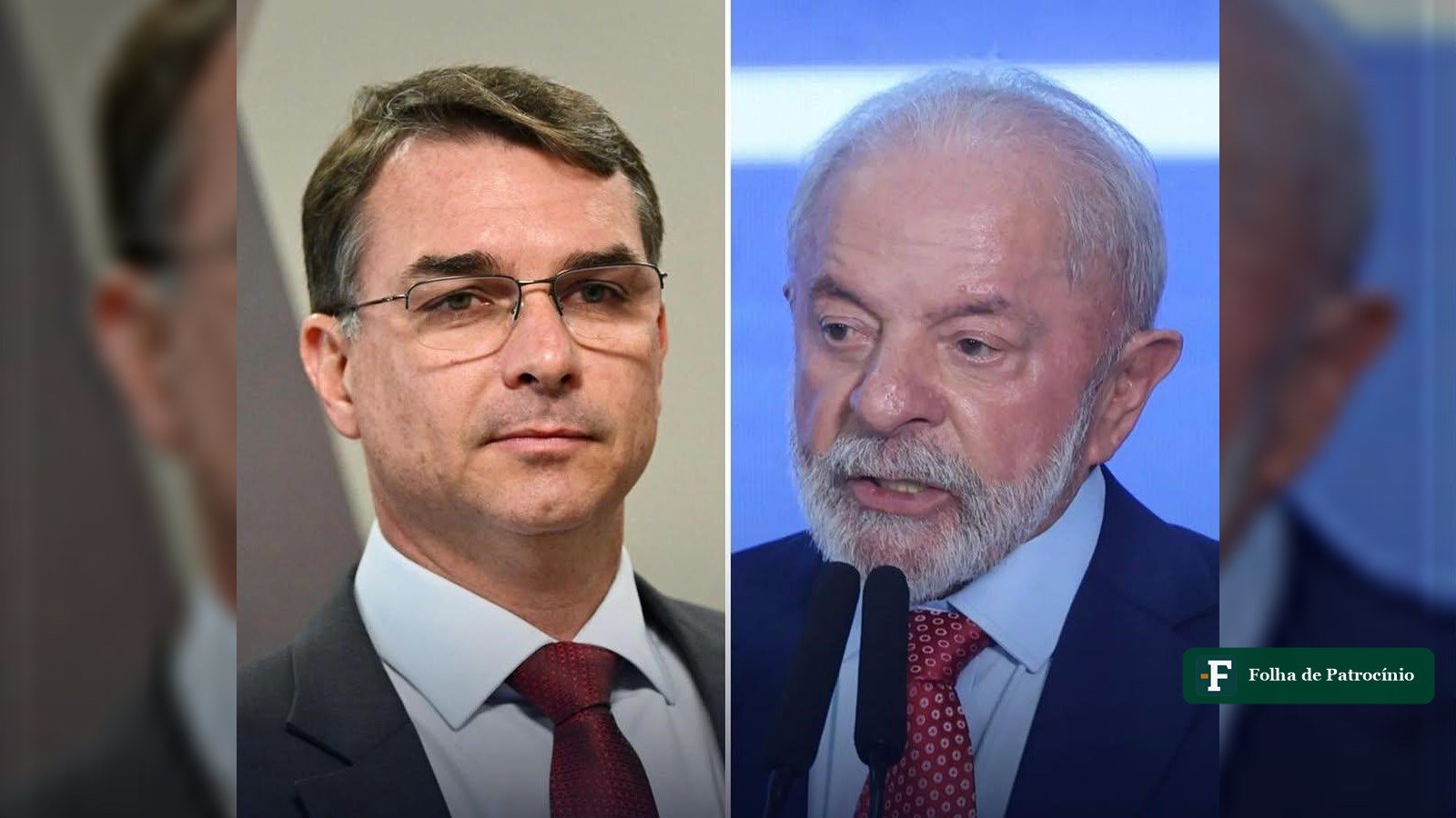 Flávio Bolsonaro e Lula lado a lado, protagonistas da pesquisa AtlasIntel sobre o segundo turno de 2026