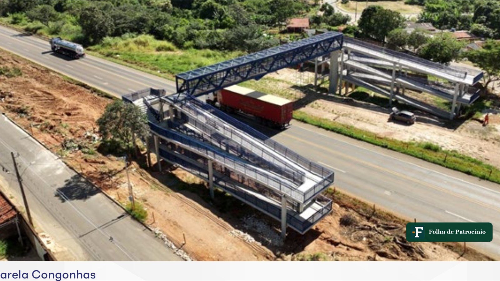 Vista aérea da barragem do Córrego Feio, uma das obras em Patrocínio