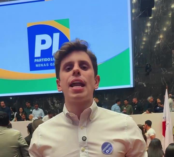 Pedro Bom Negócio, pré-candidato apoiado pelo vereador Nelinho, na Convenção do PL