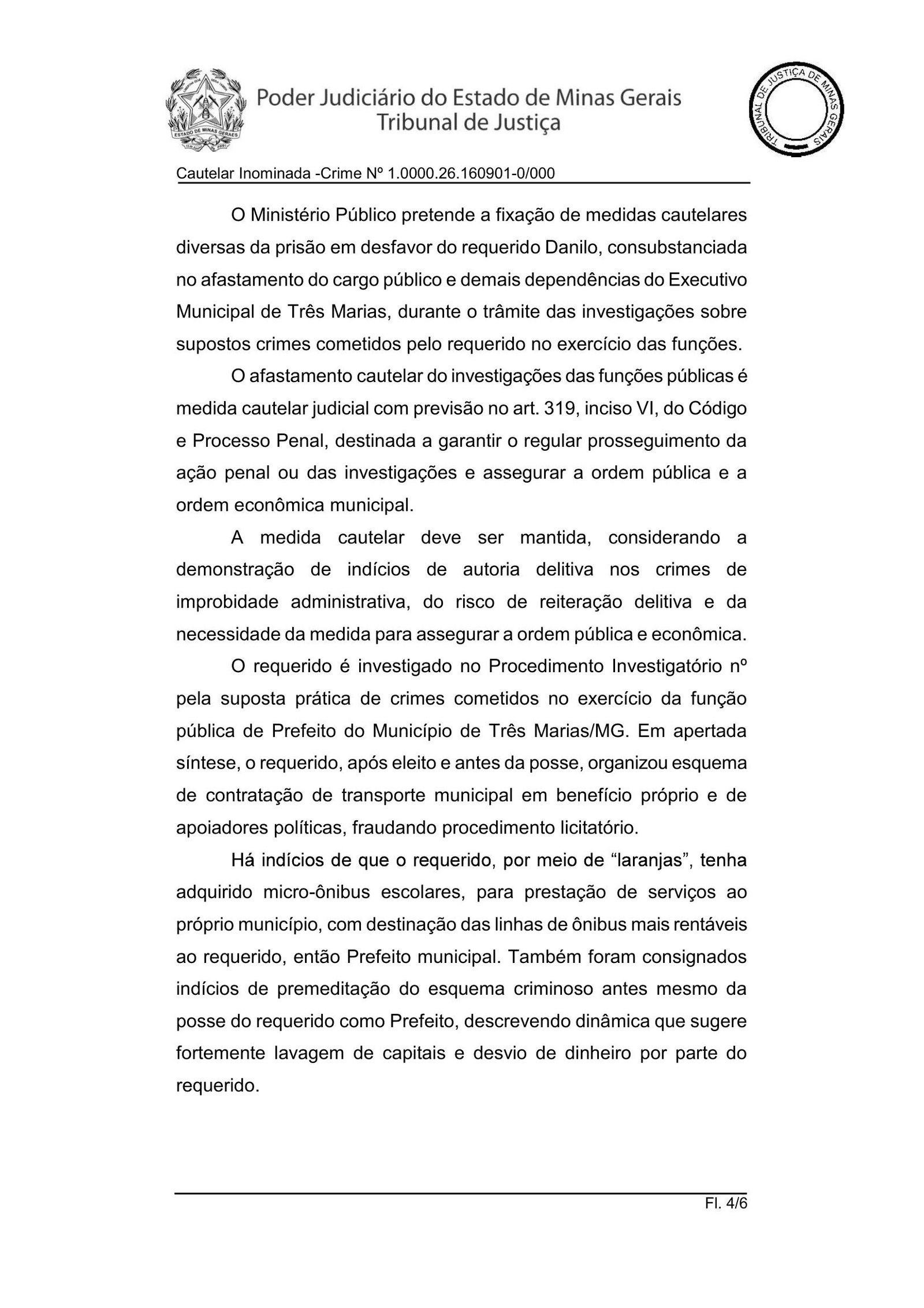 Página 4 do acórdão do TJMG sobre o acórdão de Danilo Rezende