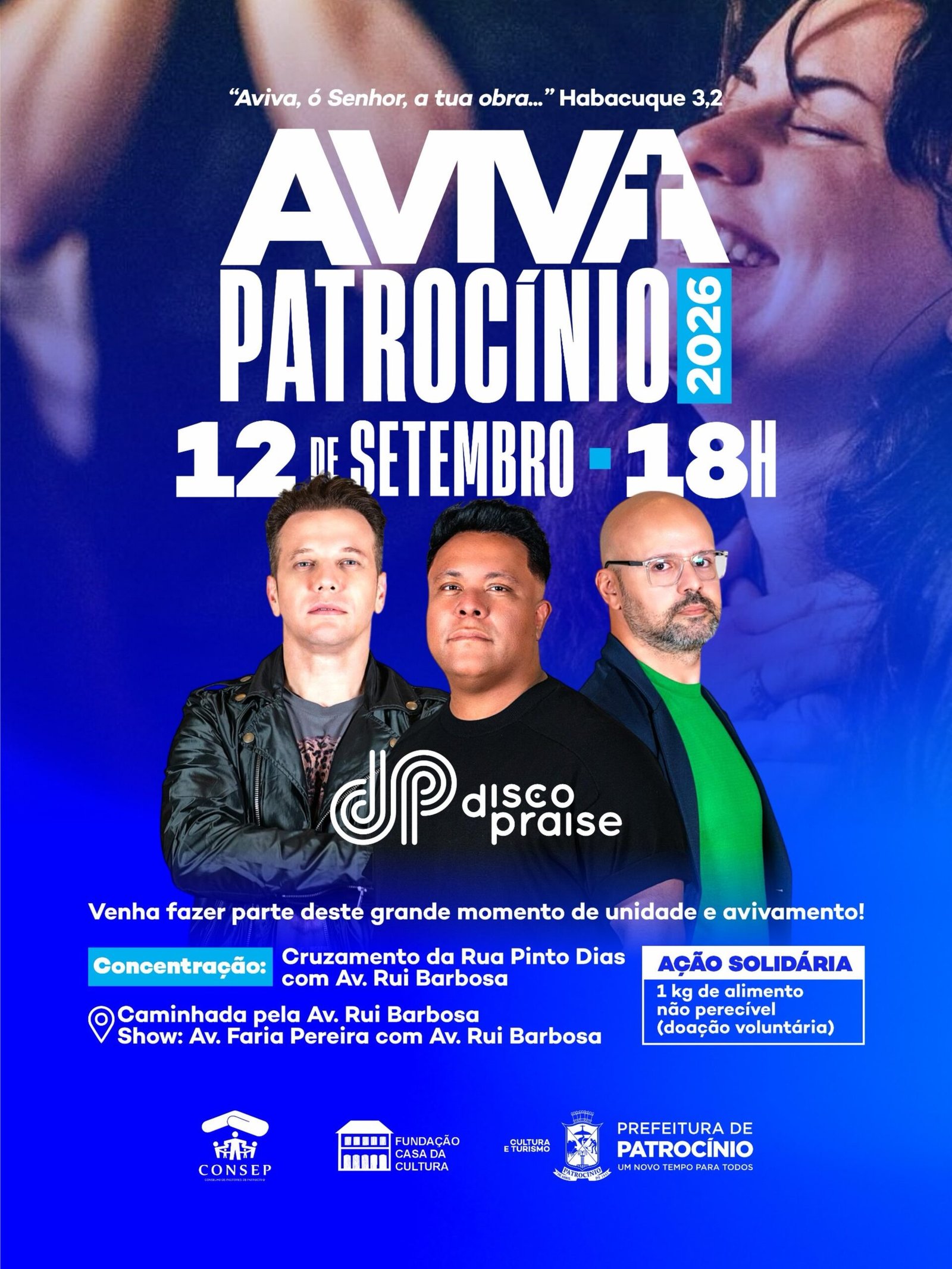 Arte de divulgação do Aviva Patrocínio 2026, com data confirmada em 12 de setembro
