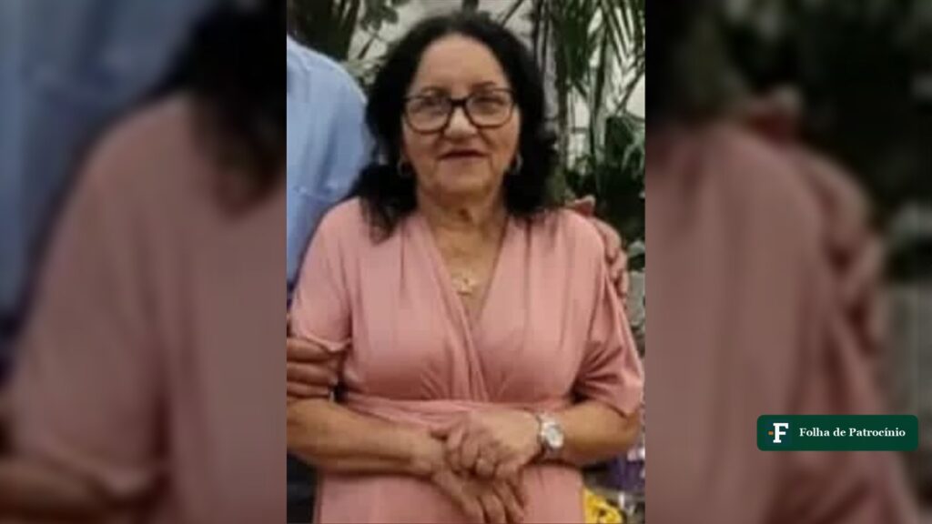 Retrato de Conceição do Rosário Paiva, de blusa rosa e óculos, moradora de Patrocínio que morreu aos 73 anos