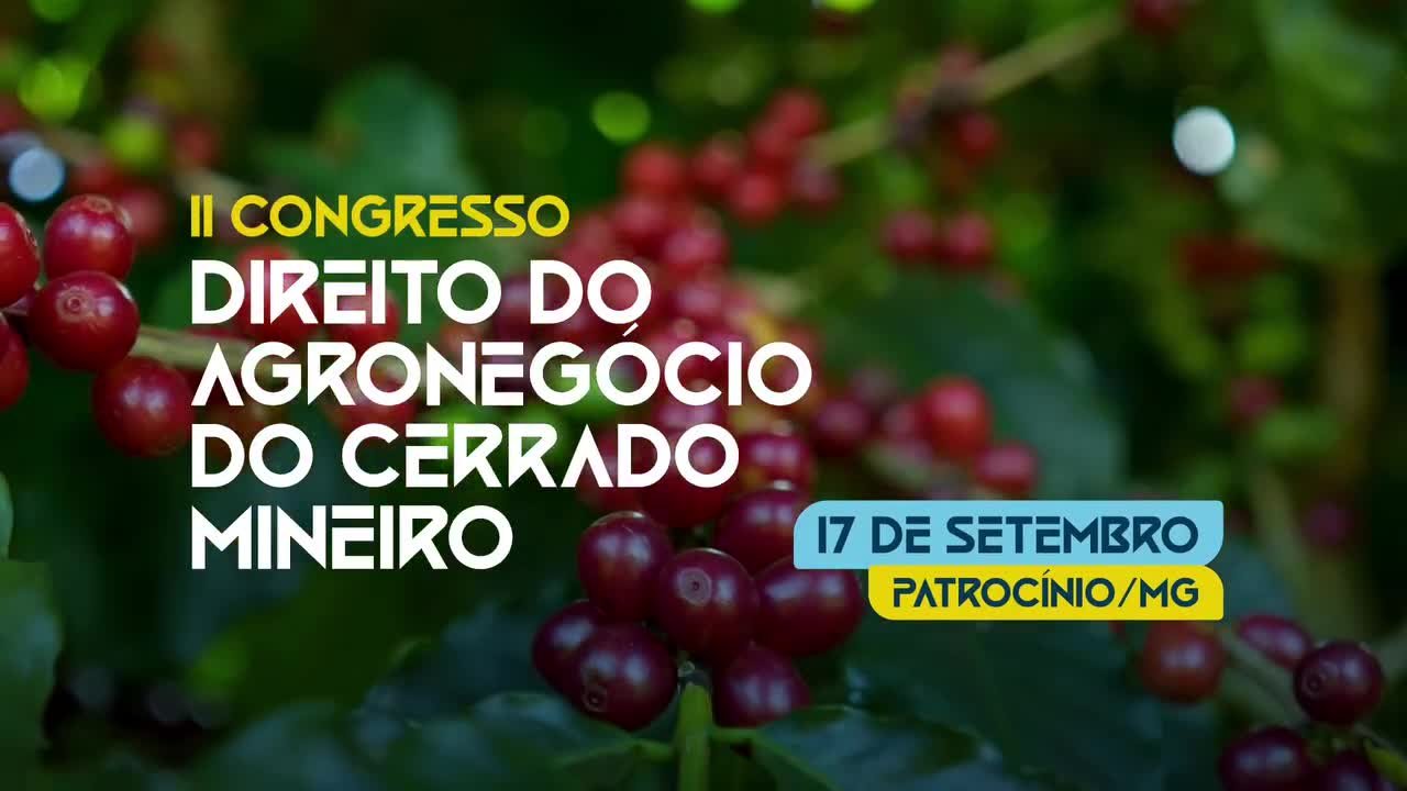 Arte oficial do Congresso de Direito do Agronegócio do Cerrado Mineiro, com data 17 de setembro em Patrocínio