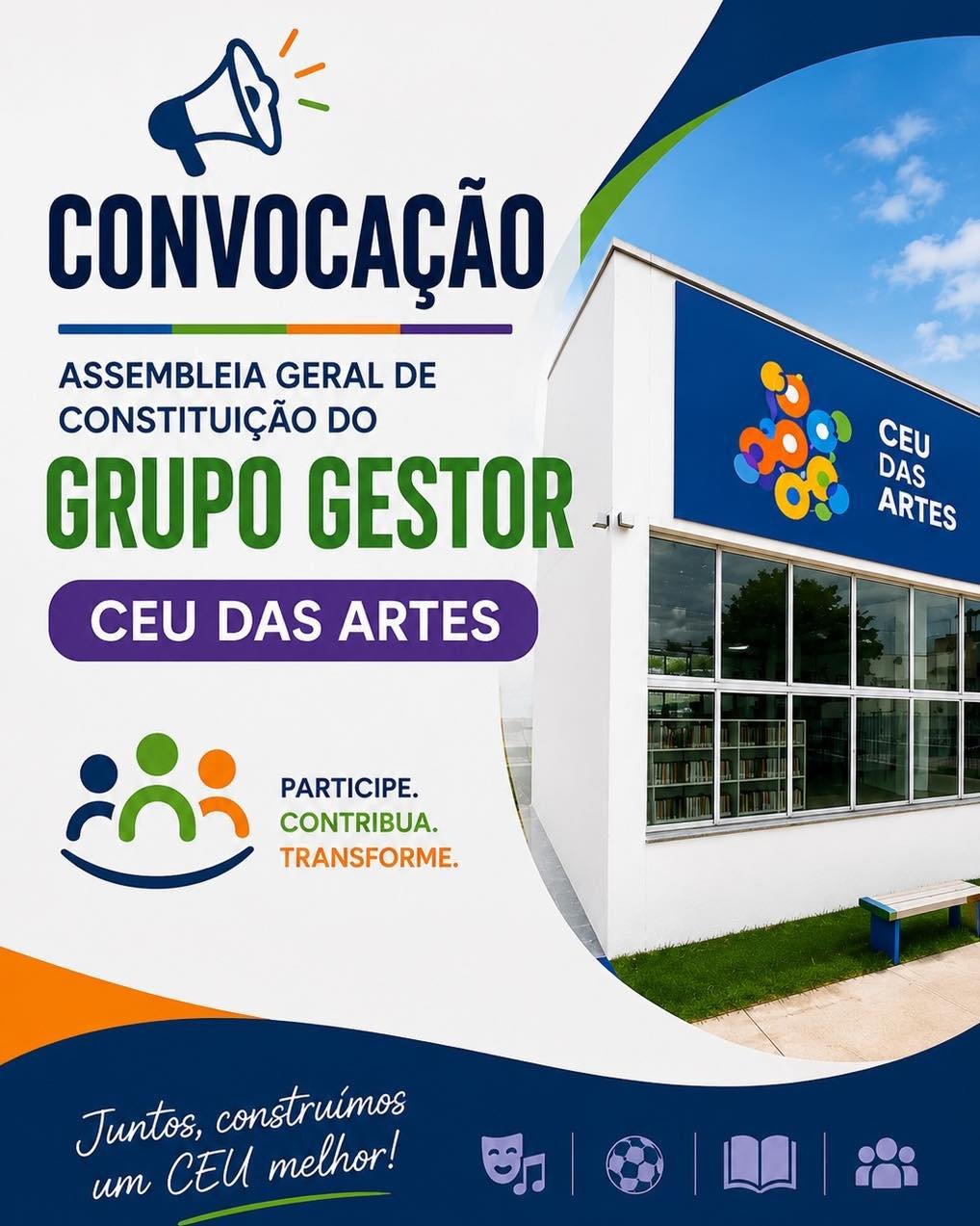 Cartaz oficial de convocação da Assembleia Geral do Grupo Gestor do CEU das Artes de Patrocínio