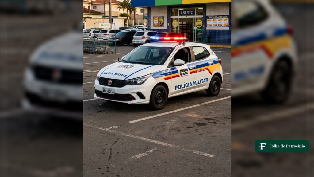 Viatura da Polícia Militar de Minas Gerais, ilustrativa do furto em supermercado registrado em Patrocínio