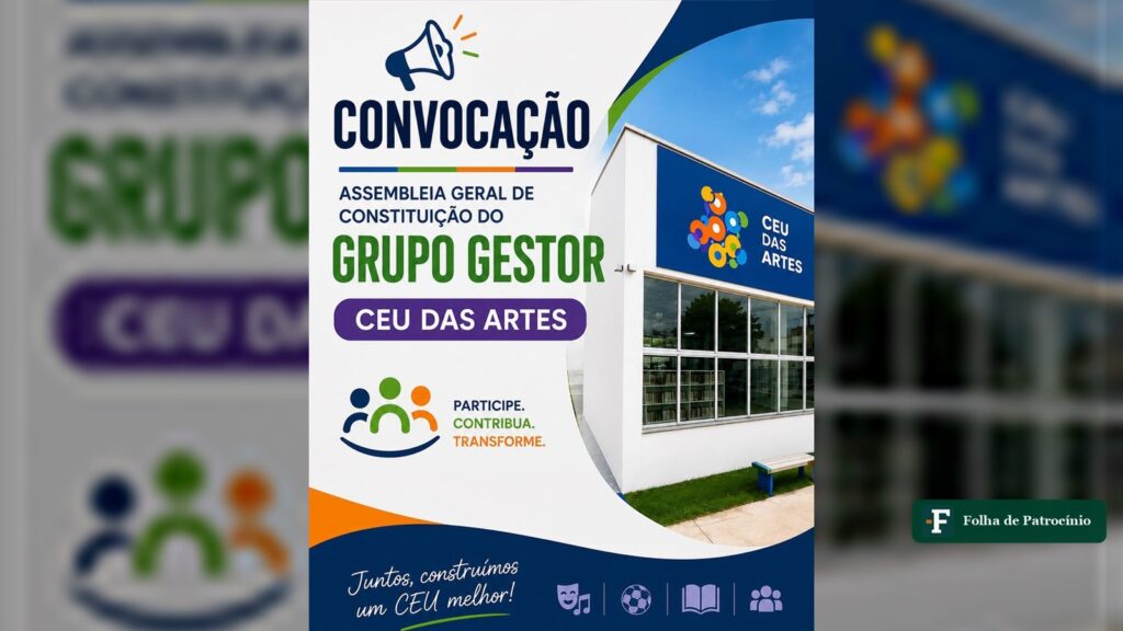 Convocação da assembleia do Grupo Gestor do CEU das Artes de Patrocínio