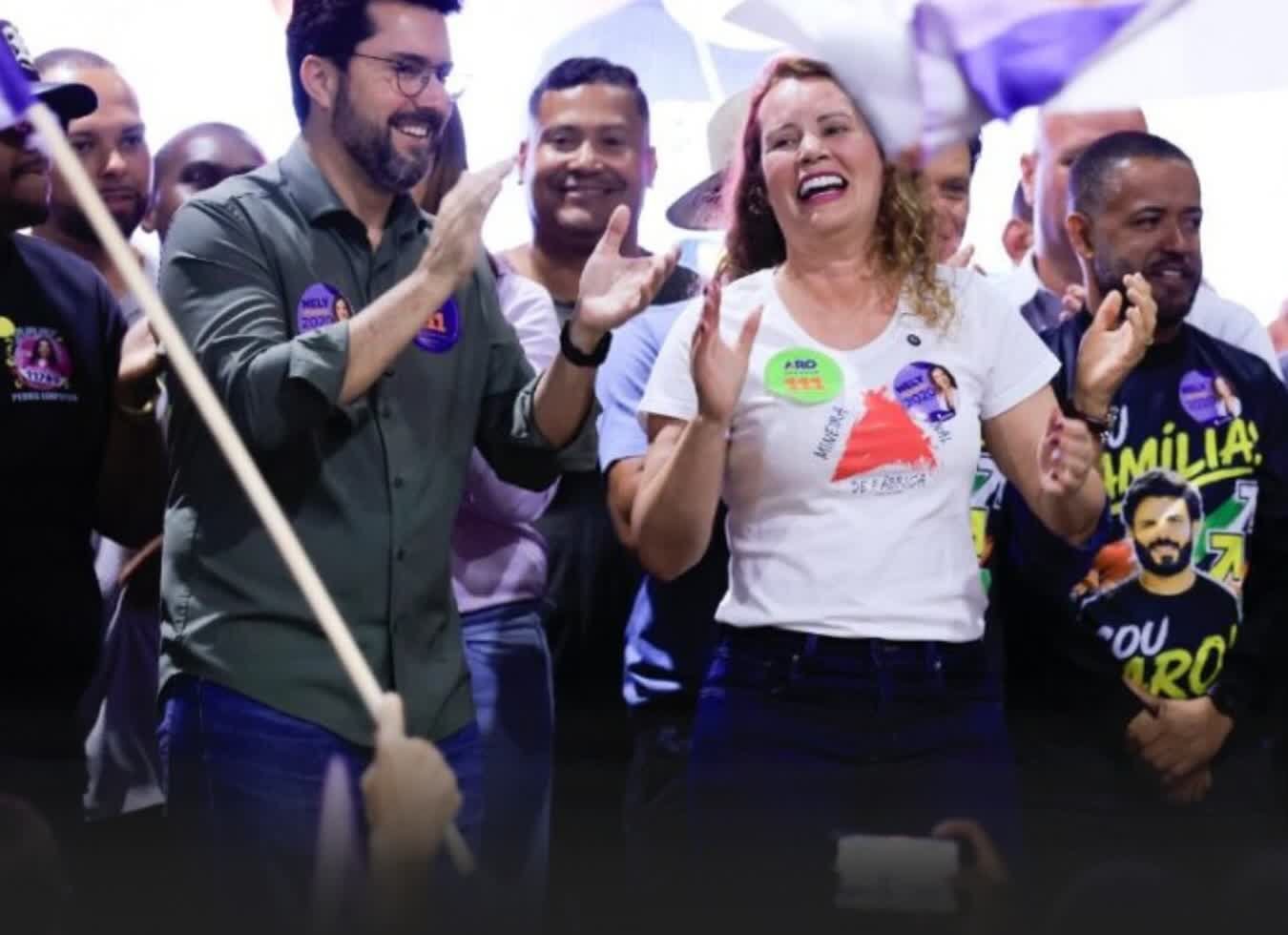Falcão nos bastidores do lançamento da campanha de Nely Aquino em Belo Horizonte