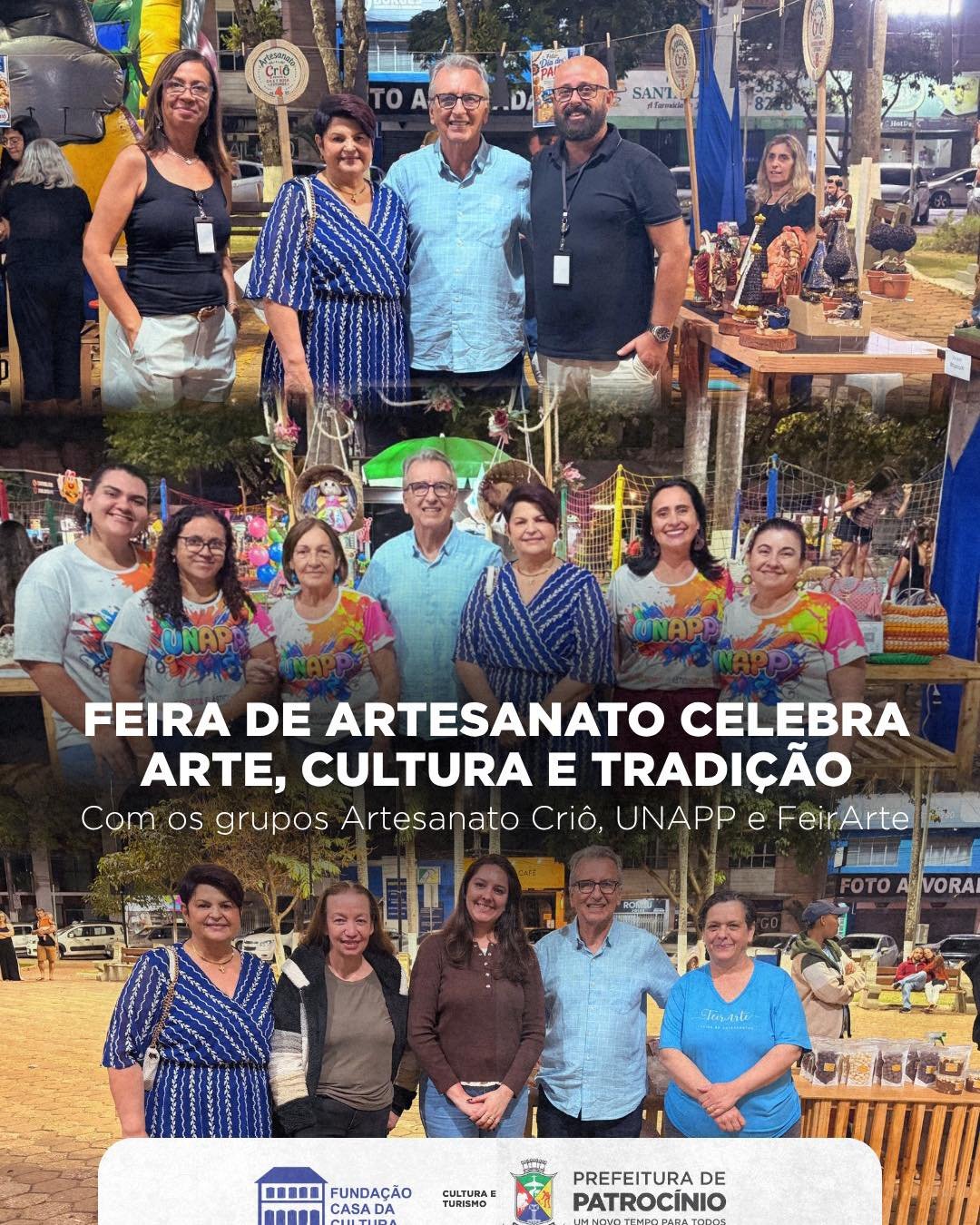 Feira de artesanato em Patrocínio reúne expositores na Praça Santa Luzia