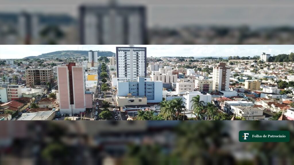 Vista aérea do centro de Patrocínio, cidade que recebe pacote de investimentos em Patrocínio