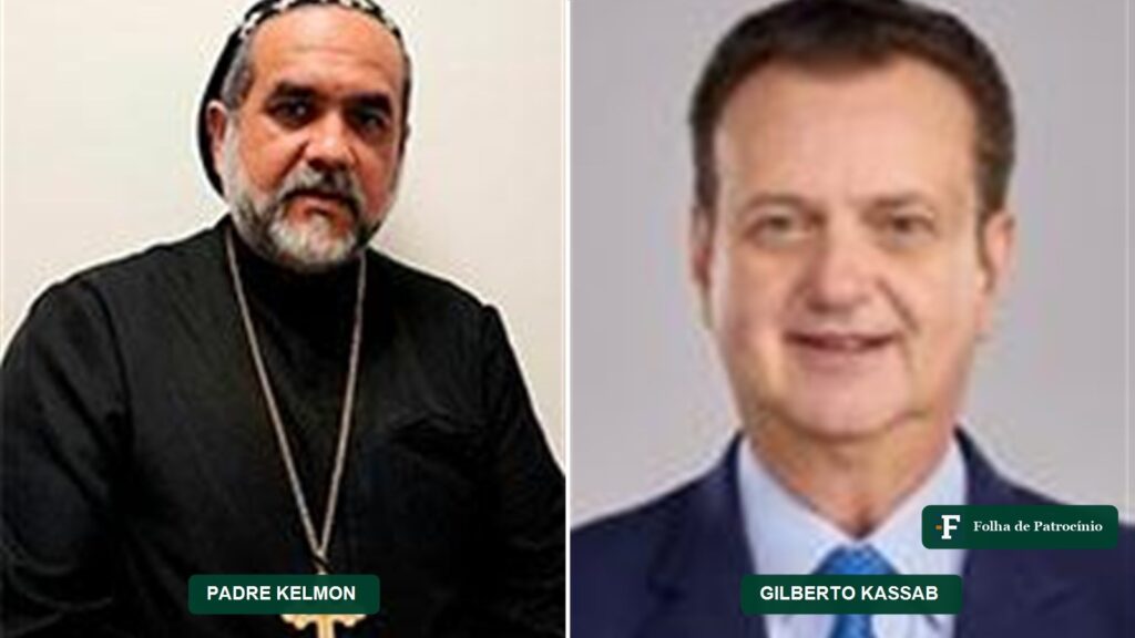 Padre Kelmon rebate Kassab: os dois lado a lado em fotos oficiais de candidatura