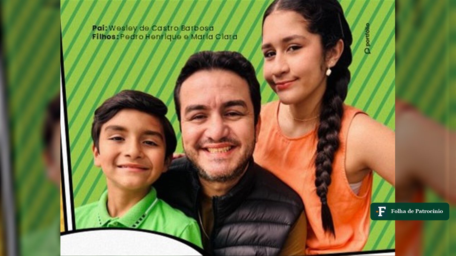 família retratada na campanha do Paizômetro da ACIP/CDL em Patrocínio