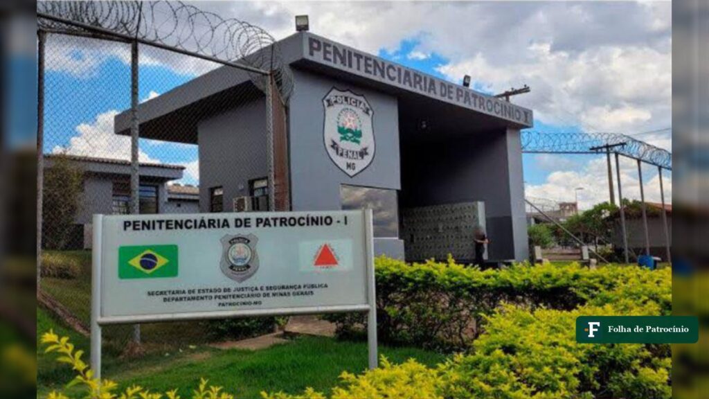 Fachada da penitenciária de Patrocínio, unidade do Departamento Penitenciário de Minas Gerais