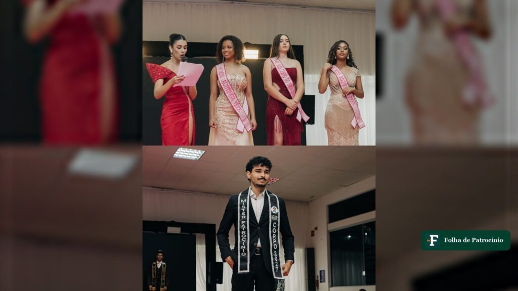 Candidatas do Pequena Miss Minas Gerais no palco durante a etapa final em Patrocínio