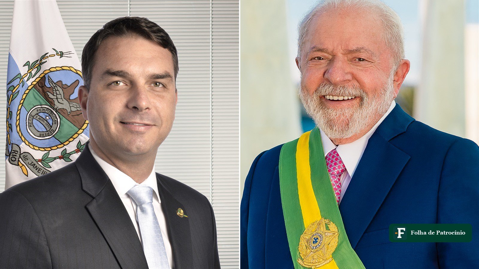 Flávio Bolsonaro e Lula lado a lado, no dia em que pesquisa Gerp 2026 aponta empate técnico