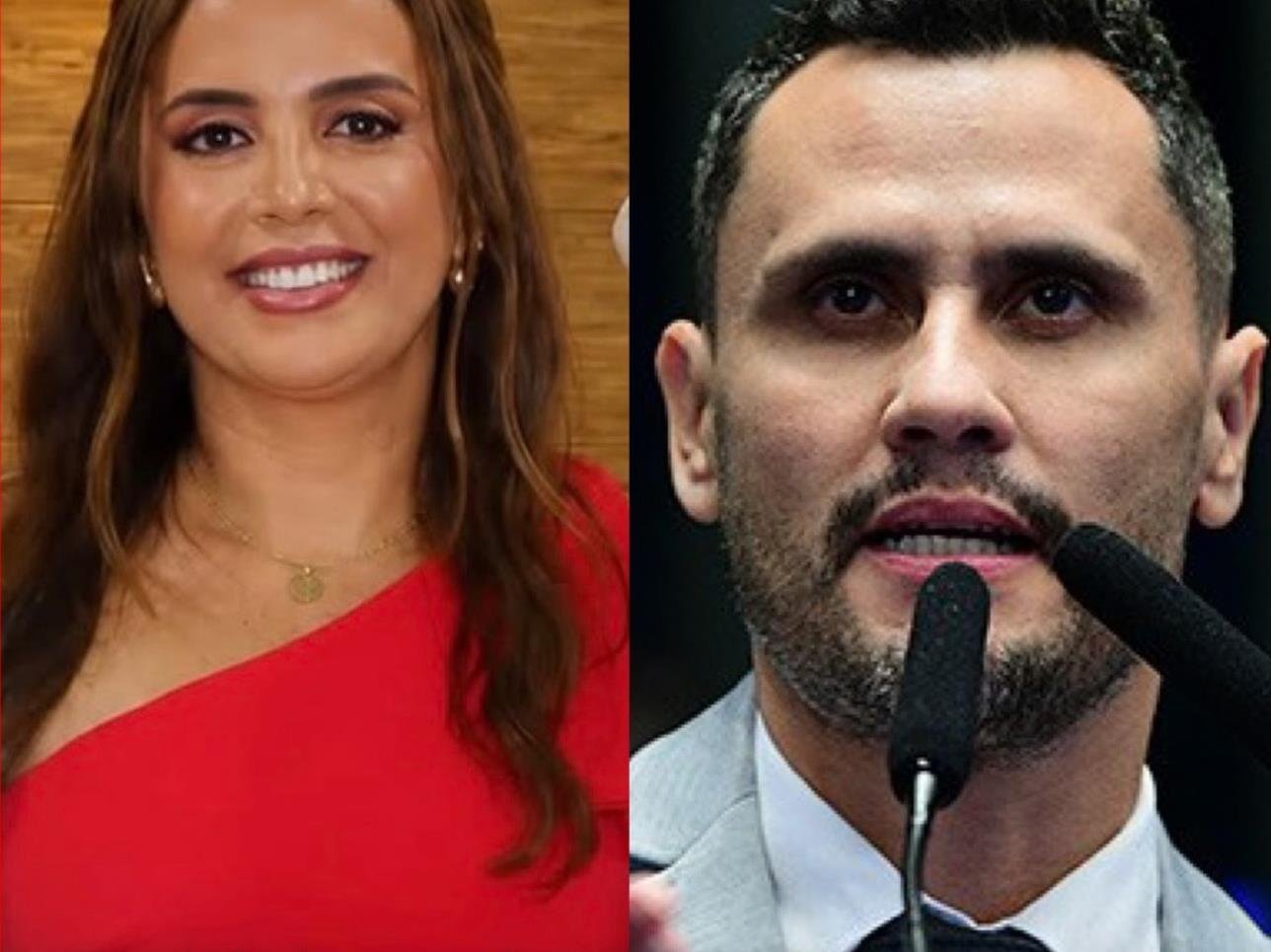 Prefeita de Frei Gaspar Jackeliny Nascimento e o senador Cleitinho Azevedo em montagem lado a lado