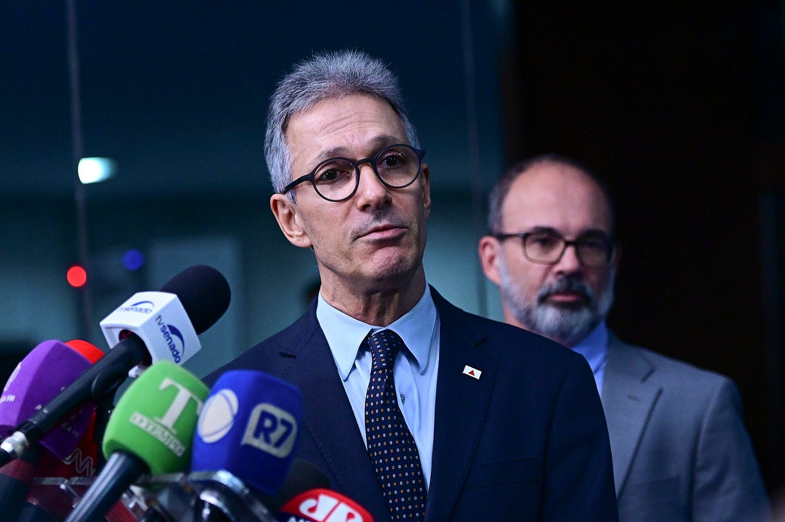 Romeu Zema concede entrevista coletiva à imprensa, no momento em que o Novo define o vice de Zema para a chapa presidencial