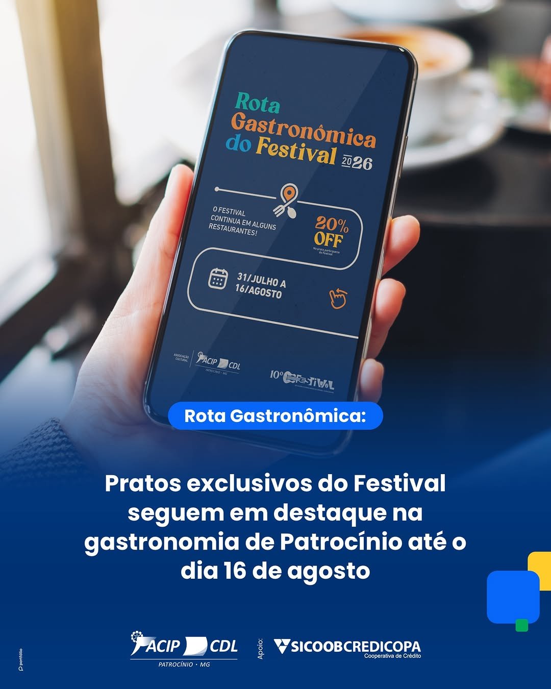 Rota Gastronômica em Patrocínio: divulgação da promoção com 20% de desconto até 16 de agosto