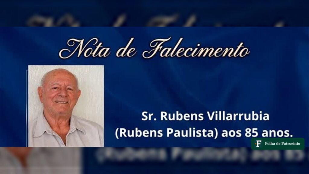 Rubens Villarrubia sorridente em foto usada na nota de falecimento