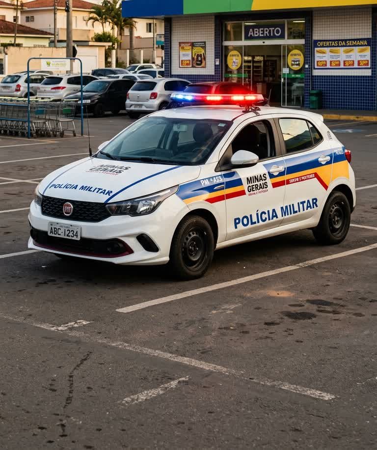 Viatura da Polícia Militar de Minas Gerais, ilustrativa do furto em supermercado registrado em Patrocínio