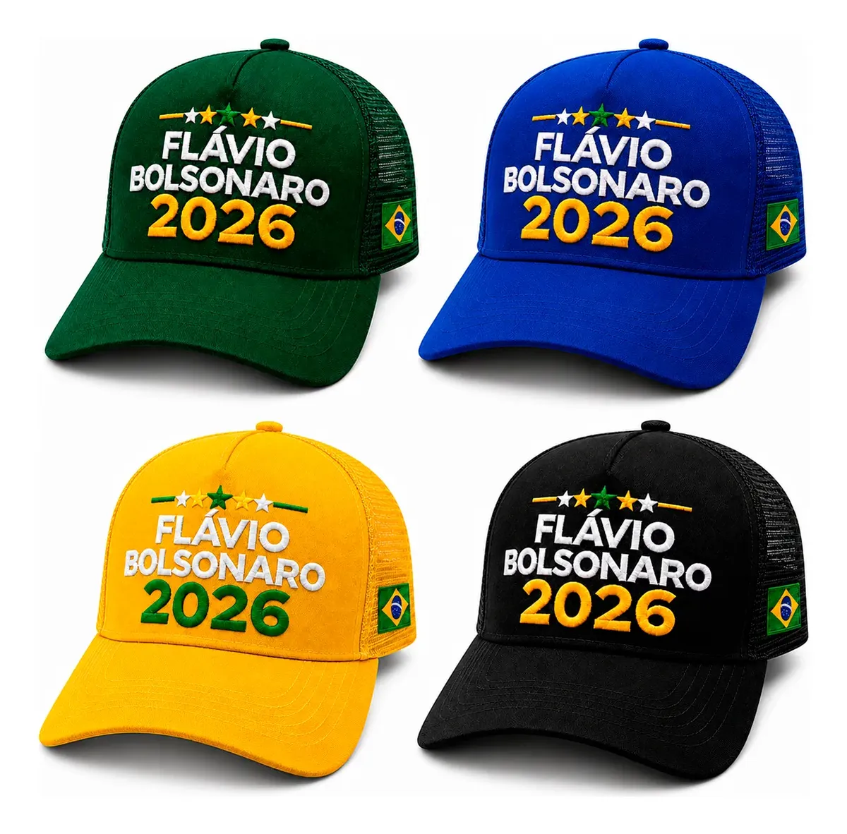 Bone Flavio Bolsonaro 2026 Presidente Redinha Premium Brasil
