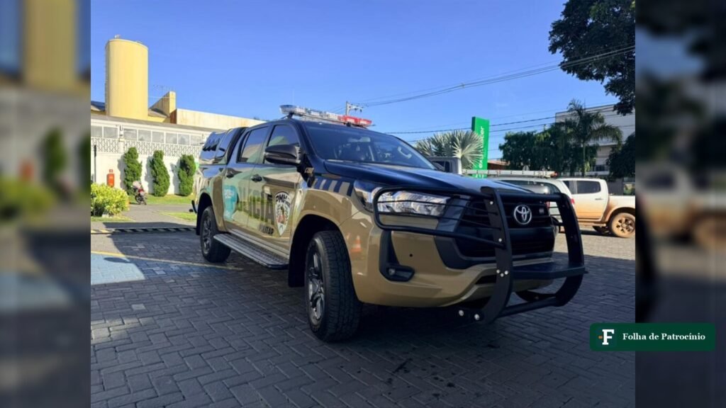 Viatura do 46º Batalhão da Polícia Militar, ilustrativa de caso de ameaça de morte em Patrocínio