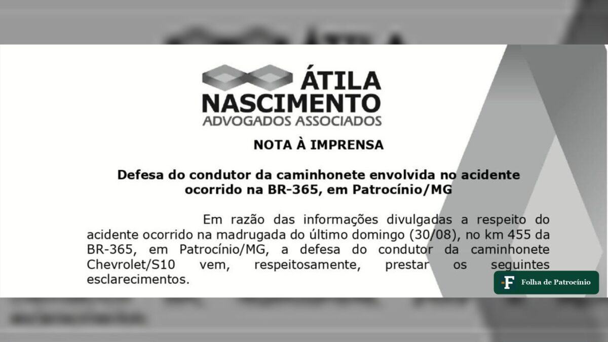 Defesa do condutor contesta versão do acidente na BR-365