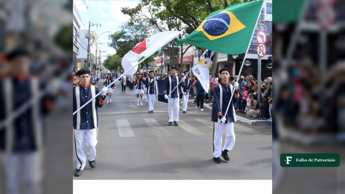Desfile Cívico Estudantil reúne 2,5 mil alunos na Rui Barbosa em Patrocínio