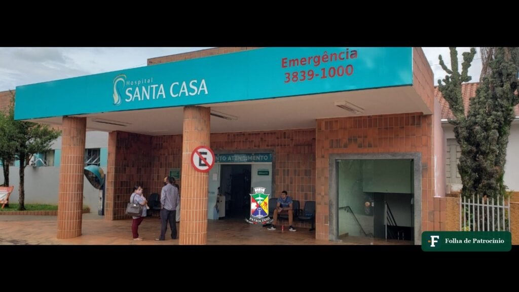 Fachada da Santa Casa de Patrocínio, que recebe R$ 400 mil para renovar o enxoval da Santa Casa