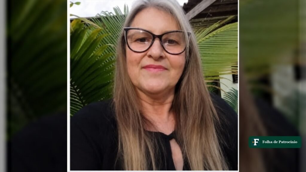 Geralda Ribeiro Silva, mulher de óculos e cabelo grisalho, sorrindo em foto ao ar livre
