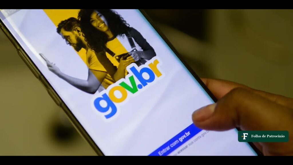 Gov.br fora do ar: celular com a tela de entrada do aplicativo Gov.br