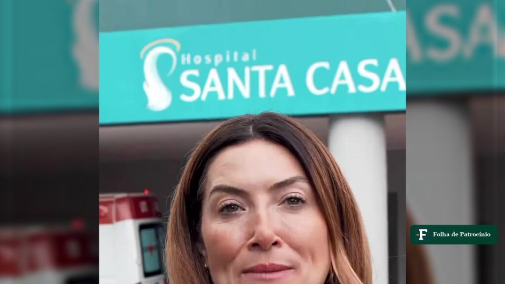 Greyce Elias fala sobre credenciamento no SUS em frente à Santa Casa de Patrocínio