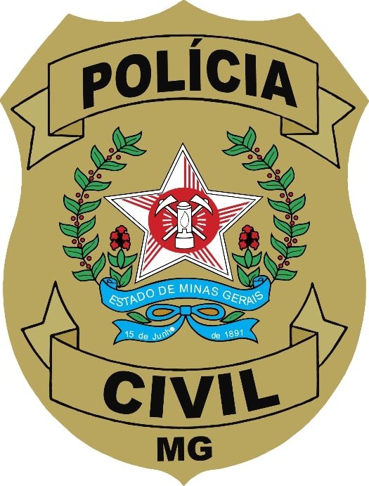 Brasão da Polícia Civil de Minas Gerais, que investiga imagens manipuladas por IA em Patrocínio
