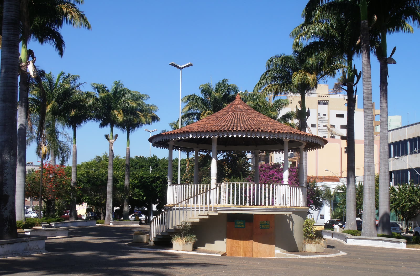 Coreto da Praça Dona Genoveva, no centro de Patos de Minas, cidade onde ocorreu o júri em Patos de Minas