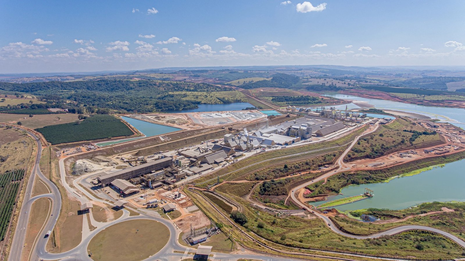 Vista aérea do complexo industrial da EuroChem em Serra do Salitre, alvo do layoff da EuroChem