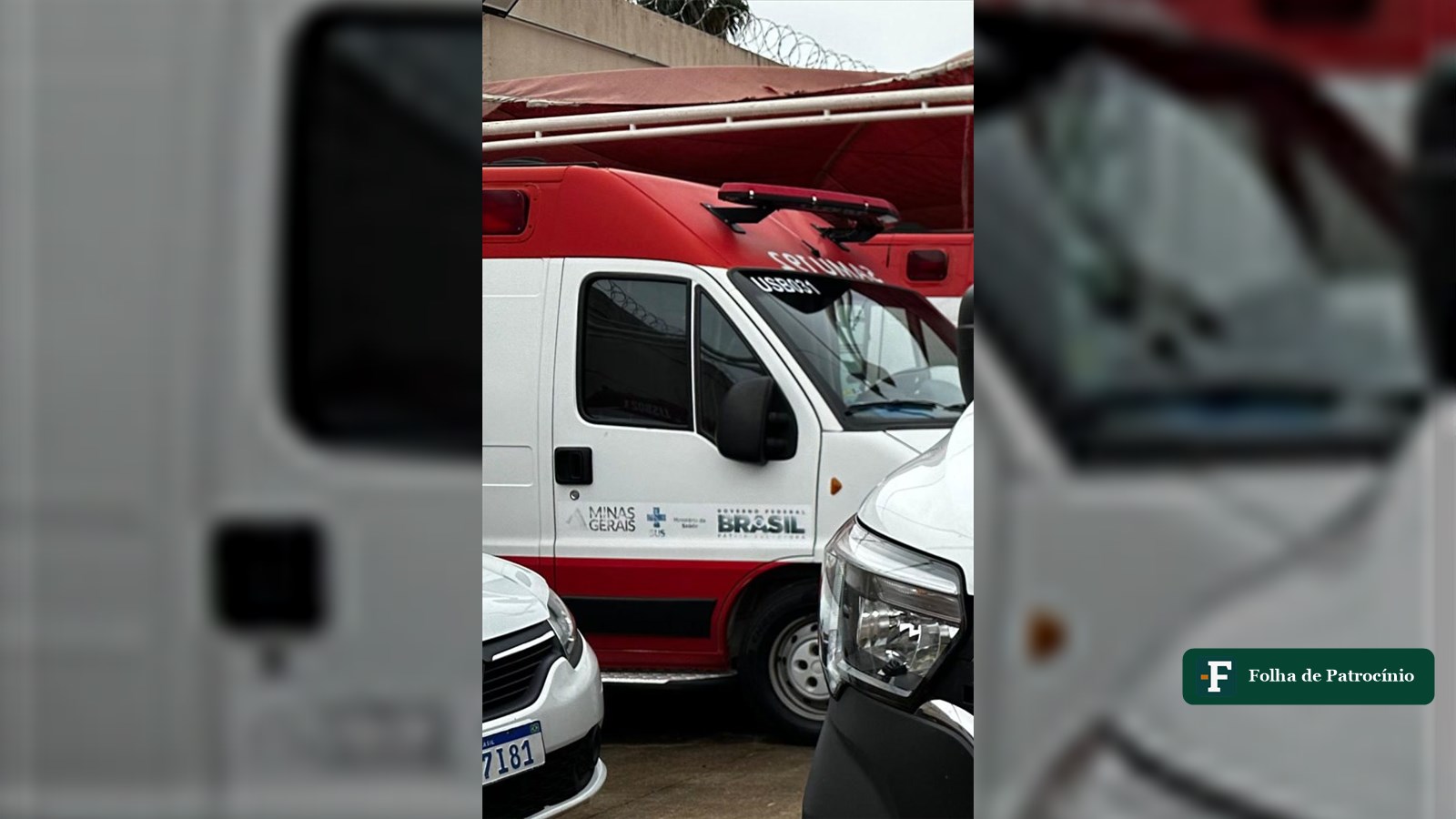 Ambulâncias do SAMU estacionadas na base, frota que atende ocorrências de parada cardíaca em Patrocínio