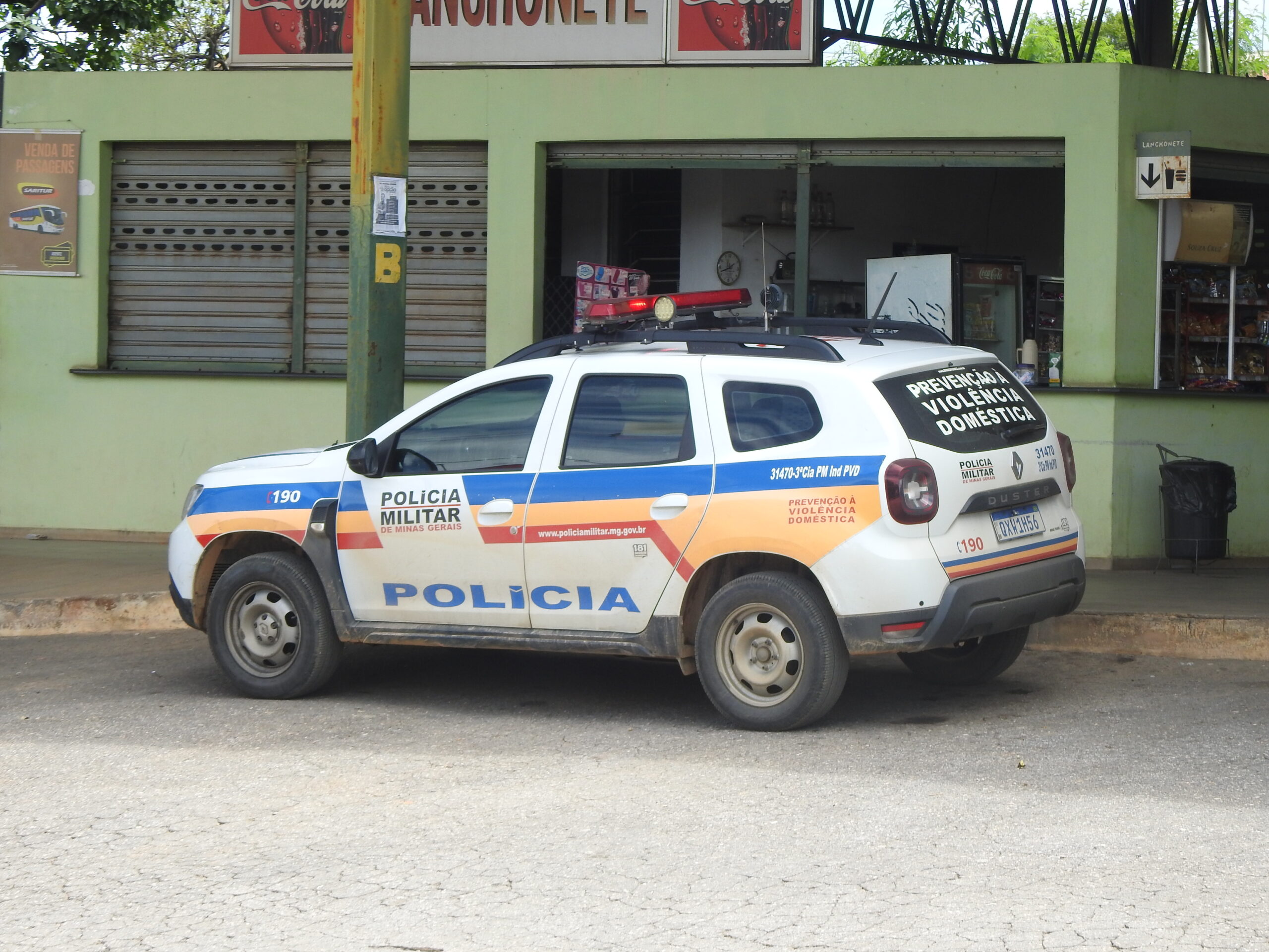 Viatura da Polícia Militar de Minas Gerais da Patrulha de Prevenção à Violência Doméstica, imagem ilustrativa sobre a facada em Patos de Minas