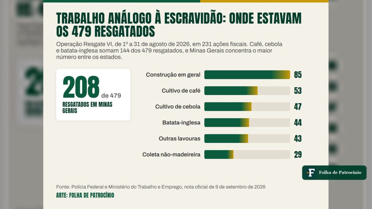 Alto Paranaíba concentra 130 resgatados de trabalho análogo à escravidão