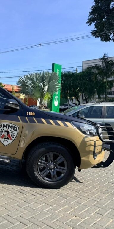 Viatura da Polícia Militar em Patrocínio, ilustrativa do acidente na MG-230 que matou Geovane Alves Pereira