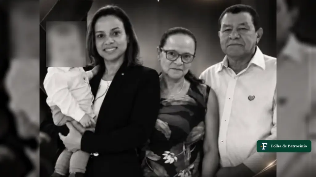Acidente na BR-163: Francirene, o filho Benício e os pais, Neusa e Francisco, em foto de família