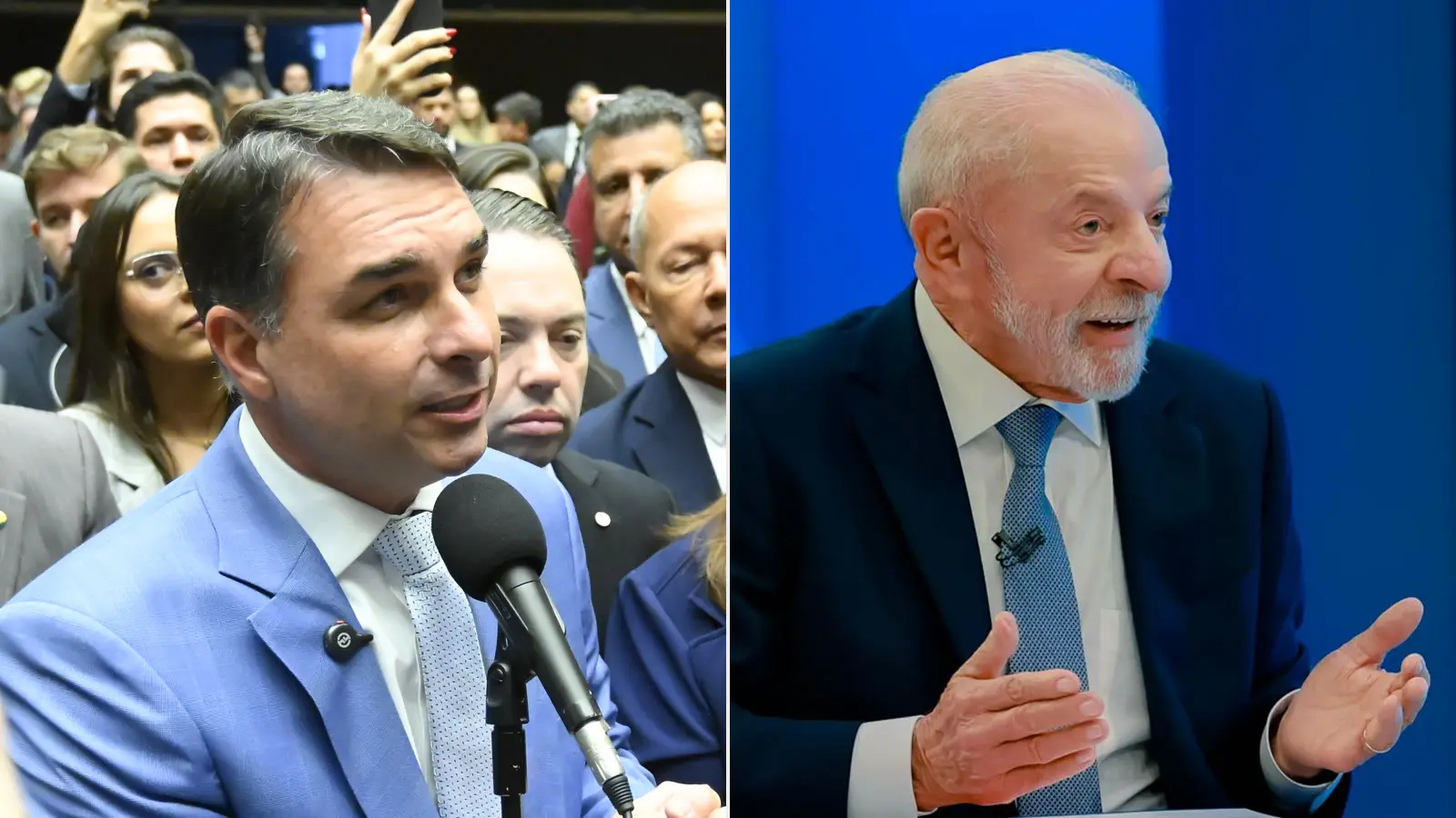 Flávio Bolsonaro discursa no plenário da Câmara e Lula fala em entrevista na TV, os candidatos do agregador de pesquisas