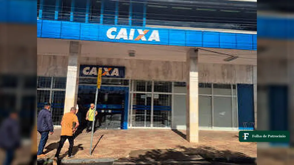 Antecipação do saque-aniversário: fachada da agência da Caixa em Patrocínio