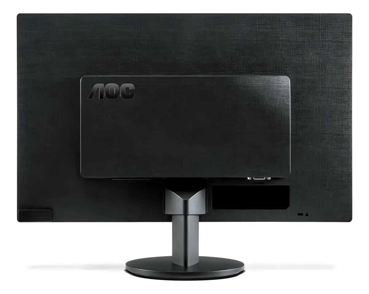 Parte traseira do monitor AOC E970SWHNL com a base redonda
