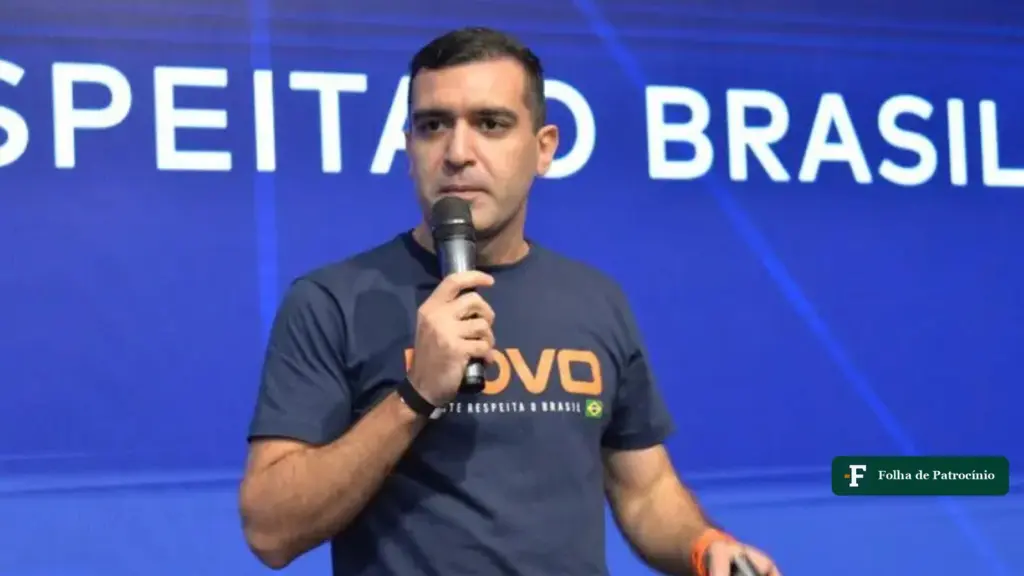 Brasil não é uma democracia, diz o presidente do Novo: Eduardo Ribeiro discursa em evento do partido