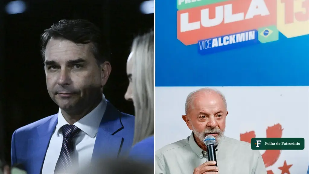 Campanhas de Lula e Flávio: Flávio Bolsonaro e Lula, candidatos à Presidência