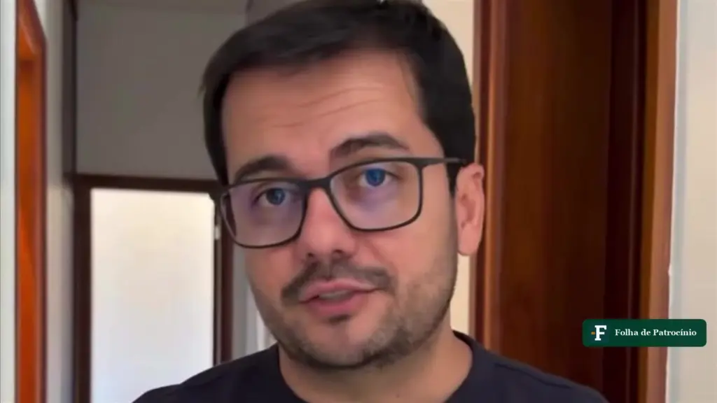 Fernando Breno grava vídeo dentro de imóvel avaliado para a casa de apoio em Patrocínio