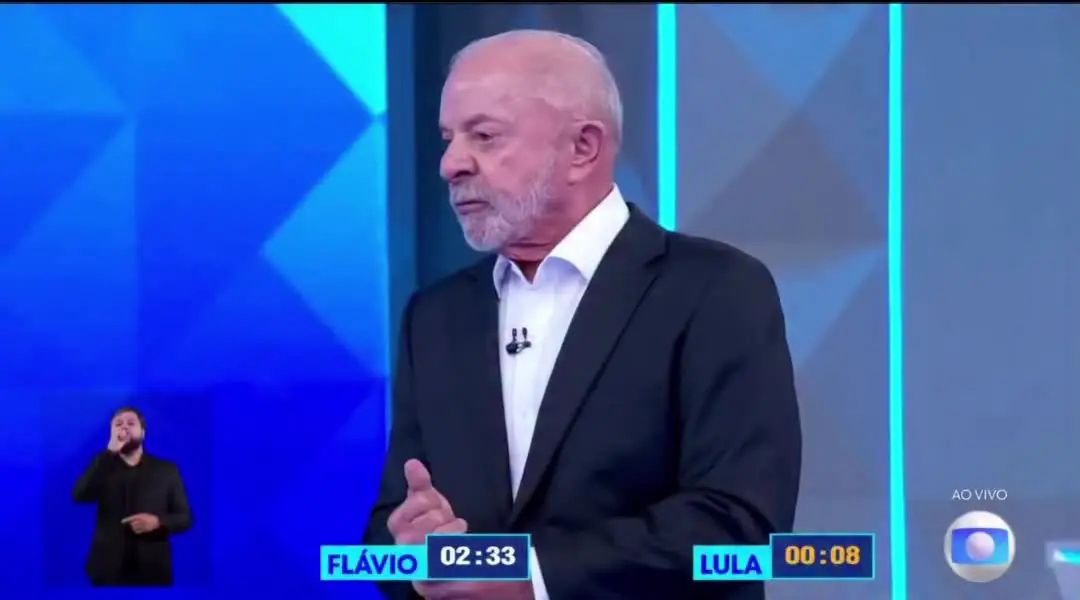 Lula durante o debate da Globo, em 23 de outubro de 2026