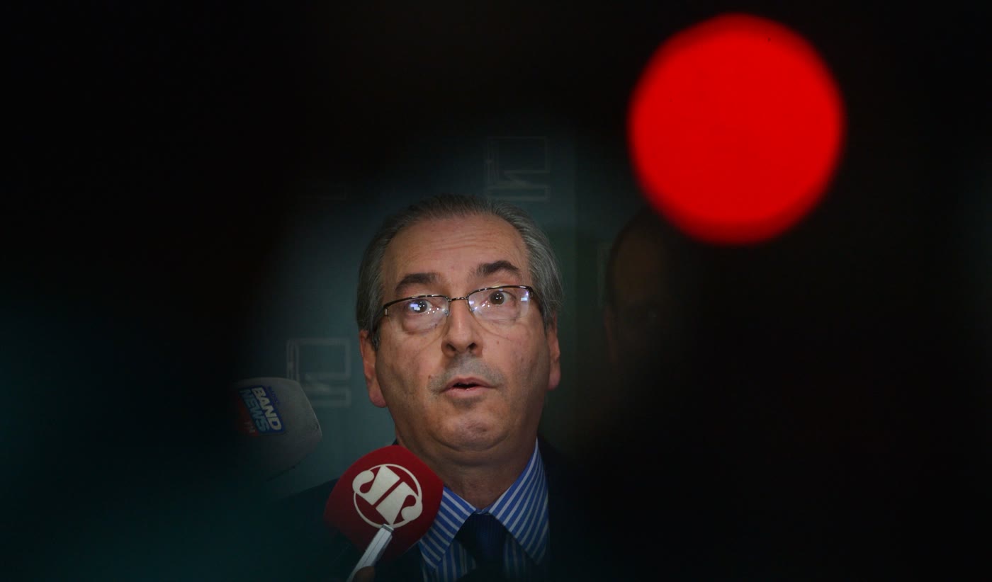 Eduardo Cunha em Minas: o ex-presidente da Câmara fala a jornalistas no Congresso Nacional