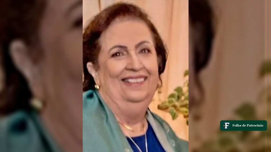 Retrato de Aparecida Esmeralda Guimarães, a Cida, de 71 anos, ex-gerente da loja Eletrozema de Patrocínio, divulgado com a nota de falecimento