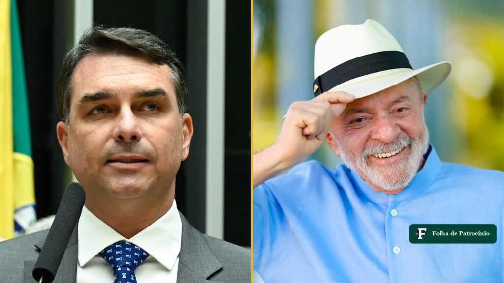 Flávio Bolsonaro e Lula lado a lado, candidatos ao segundo turno da eleição presidencial